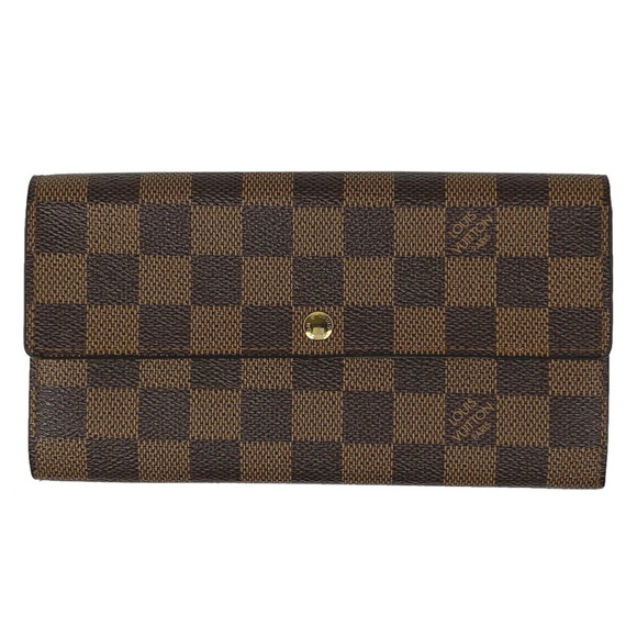 Louis Vuitton Portefeuille Sarah long Wallet bill coin Damier brown - Picture 1 of 7